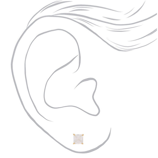 ICING Select 18k Gold Plated Cubic Zirconia Square Stud Earrings
